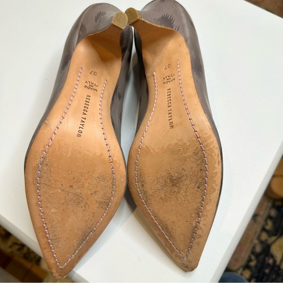 Rebecca Taylor Mauve Grey Purple Splatter Design Heel Size 7 (37)‎ - Picture 5 of 5